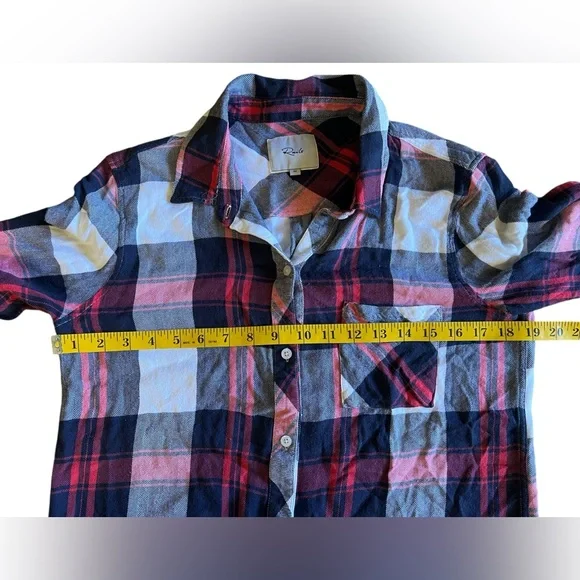 RAILS Women’s Hunter Plaid Button-Up Long Sleeve Shirt Red White Blue Size M - Picture 7 of 10